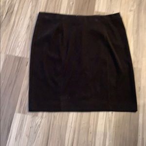 Black Faux Suede Pencil Skirt